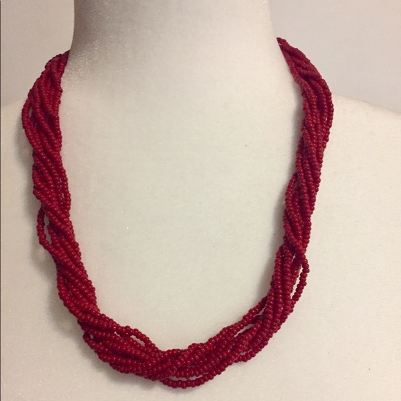 Red 5Strands Red Beads Necklace - Picture 3 of 7